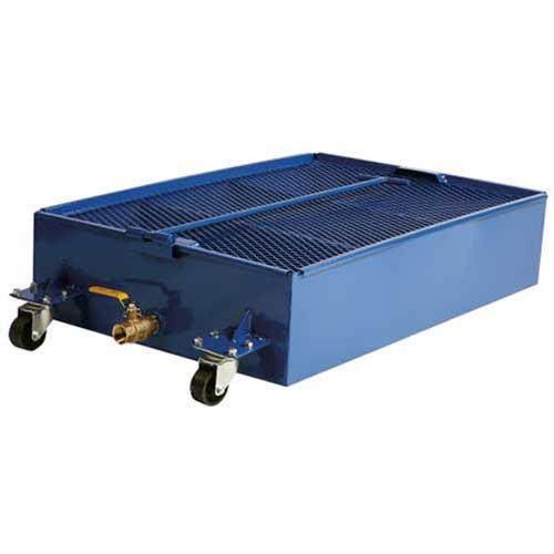 Polypropylene, 15 gal Capacity, Low Profile Portable Oil Drain